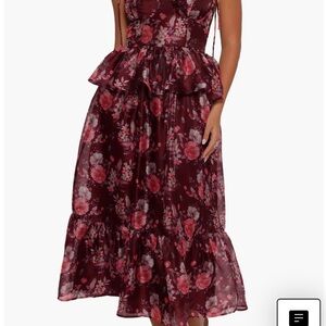 Petal & Pup Burgundy Floral Midi Dress